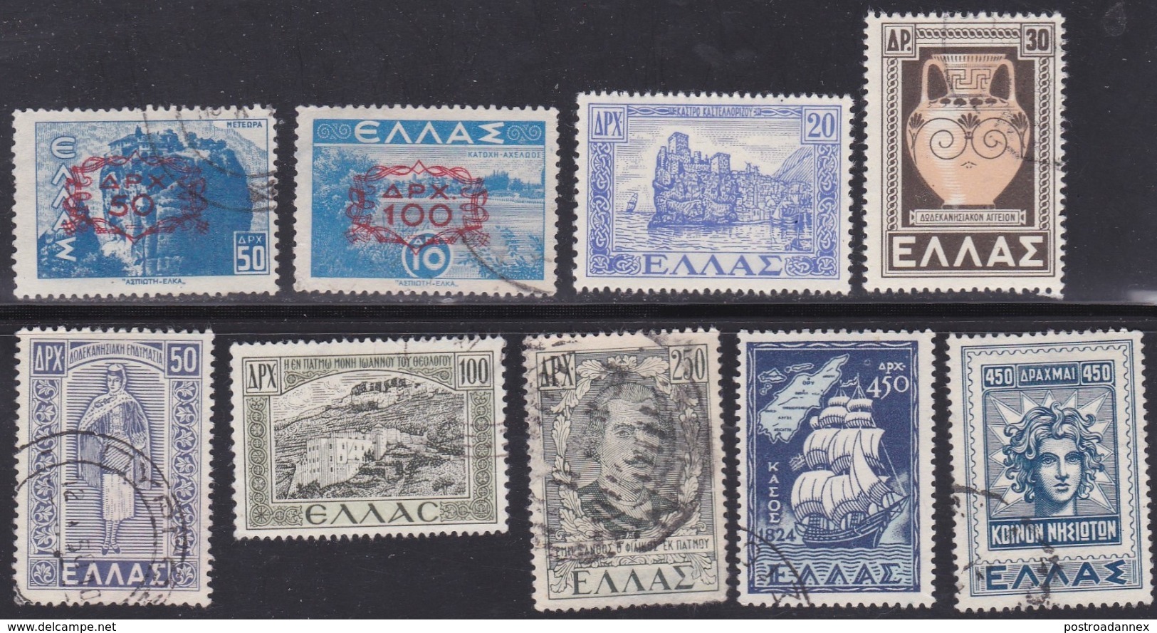 Greece, Scott #503-504, 506-515, Used, Surcharged Issues, Return Of The Dodecanese To Greece, Issued 1947 - Used Stamps