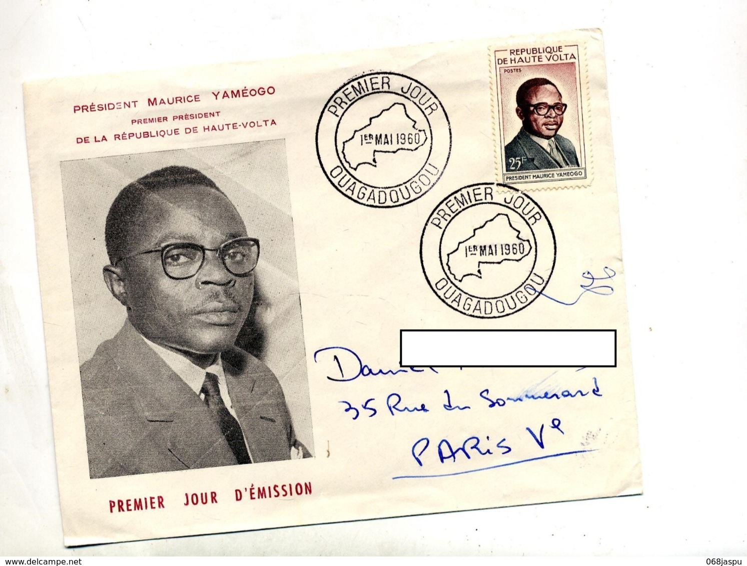 Lettre Fdc 1960 President Yameogo - Upper Volta (1958-1984)