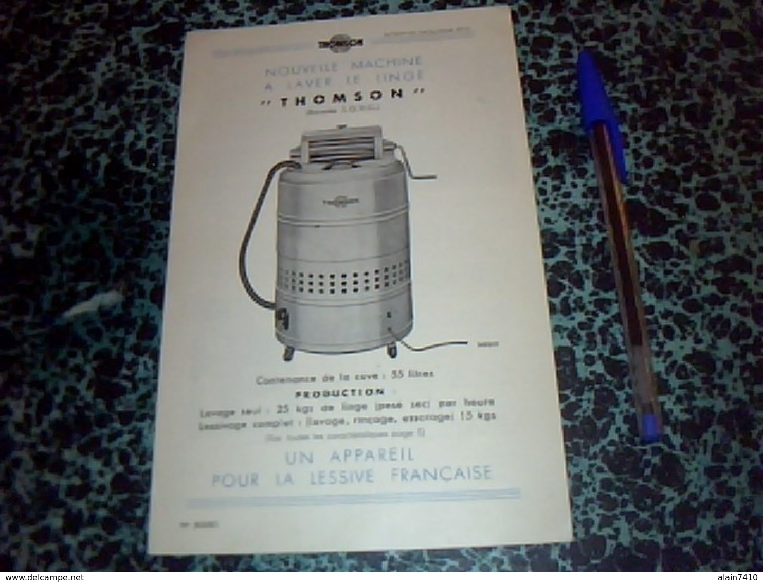 Vieux Papiers Publicité   Ancienne Dépliant 3 PAGES Machine à Laver Le Linge THOMSON  "la Laveuse Idéale " - Autres & Non Classés