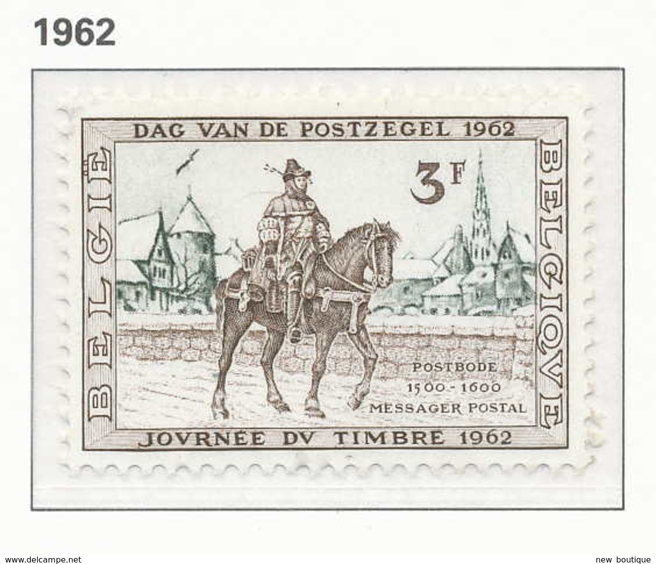 NB - [150077]SUP//**/Mnh-[1212] Belgique, Journée Du Timbre 1962, Postillon à Cheval Du 16ème Siècle (facteur), SNC - Journée Du Timbre