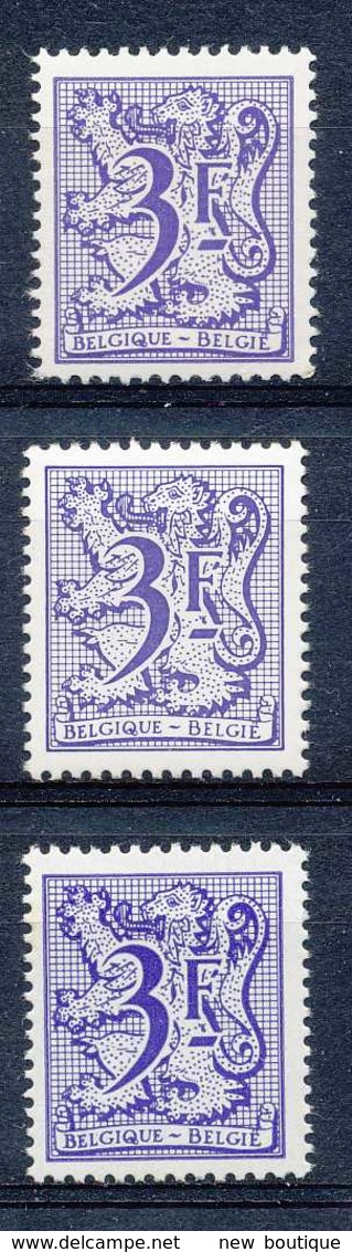 NB - [151736]SUP//**/Mnh-N° 1904+P6+P7, 3F Violet, Chiffre Sur Lion Et Banderole, Les 3 Papiers, SNC - Unused Stamps