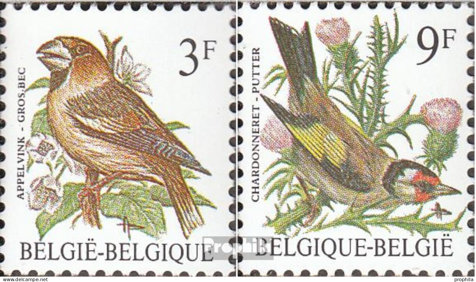 Belgien 2241x-2242x (kompl.Ausg.) Normales Papier Postfrisch 1985 Vögel - Ungebraucht