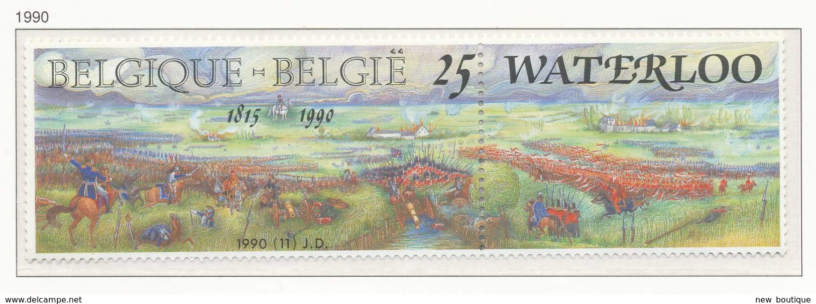 NB - [153023]TB//**/Mnh-[2376] Belgique 1990, La Bataille De Waterloo, Le Champ De Bataille, Avec Vignette, SNC - Militaria