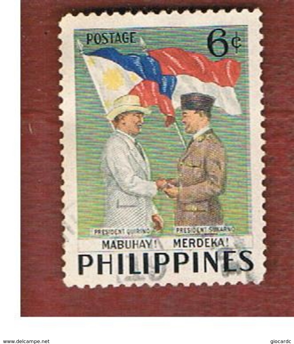 FILIPPINE (PHILIPPINES) - SG 755  -  1953  INDONESIA PRESIDENT VISIT - USED ° - Filippine