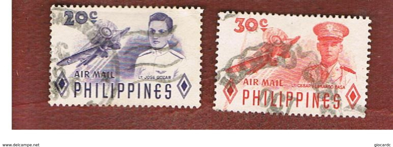 FILIPPINE (PHILIPPINES) - SG 781.782 -  1955  AIR FORCE HEROES - USED ° - Filippine