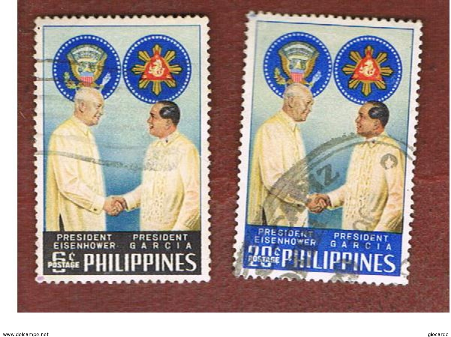 FILIPPINE (PHILIPPINES) - SG 865.866 -  1960 PRESIDENT EISENHOWER VISIT (COMPLET SET OF 2)  - USED ° - Filipinas