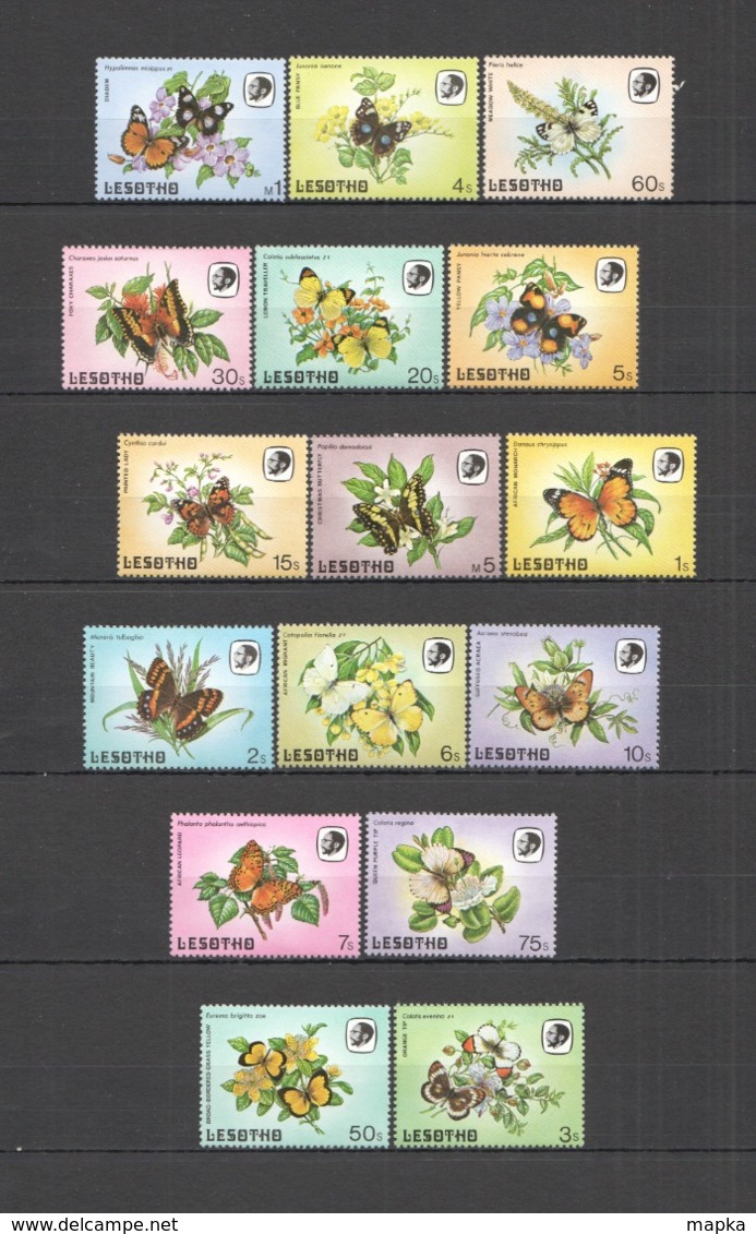 Y514 1984 LESOTHO FLORA FAUNA BUTTERFLIES #442-57 MICHEL 25 EURO !!! BIG SET MNH - Butterflies