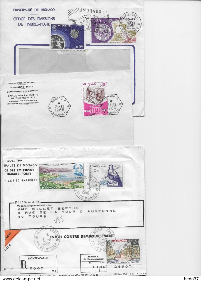 Monaco - Ensemble De 11 Enveloppes - Postmarks
