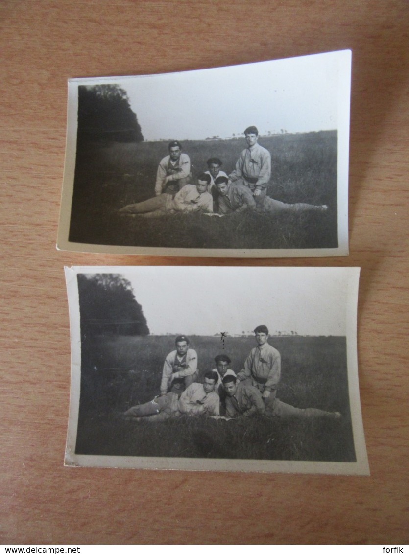 Lot de 10 photos anciennes de soldats en uniformes dont Guerre 14-18, 308e Régiment d'Infanterie, Marine, etc...