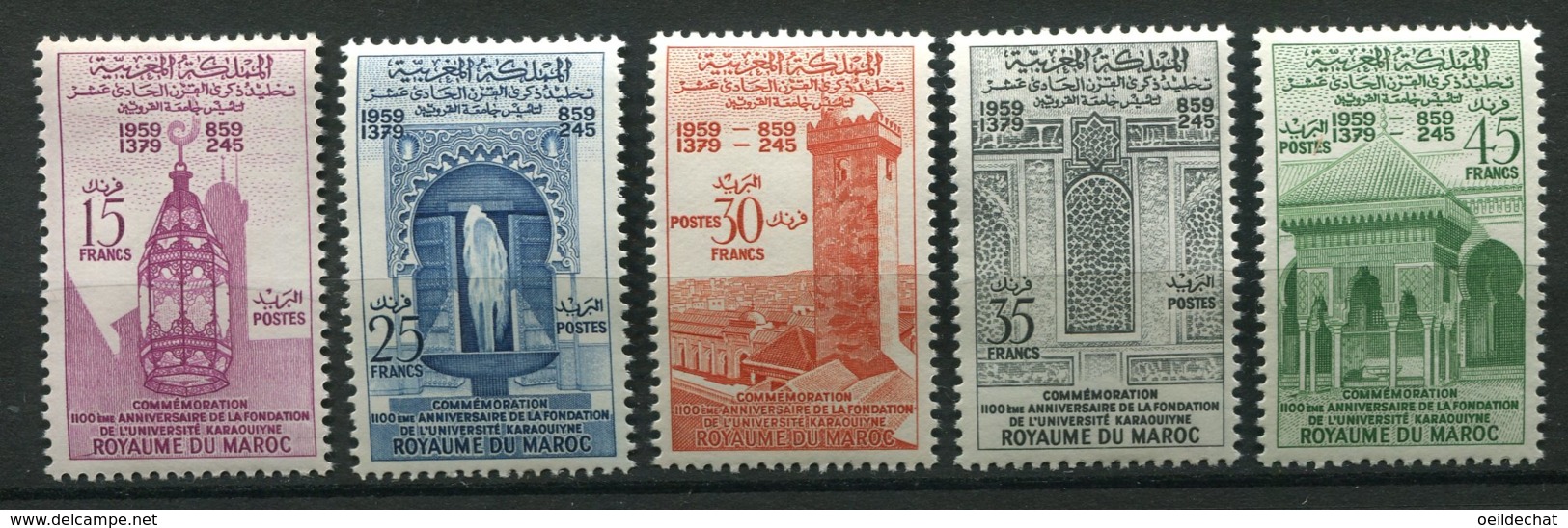 14779 MAROC N° 405/9** 100éme Anniversaire De La Fondation De L'Université Karaouiyne  1960  TB/TTB - Morocco (1956-...)