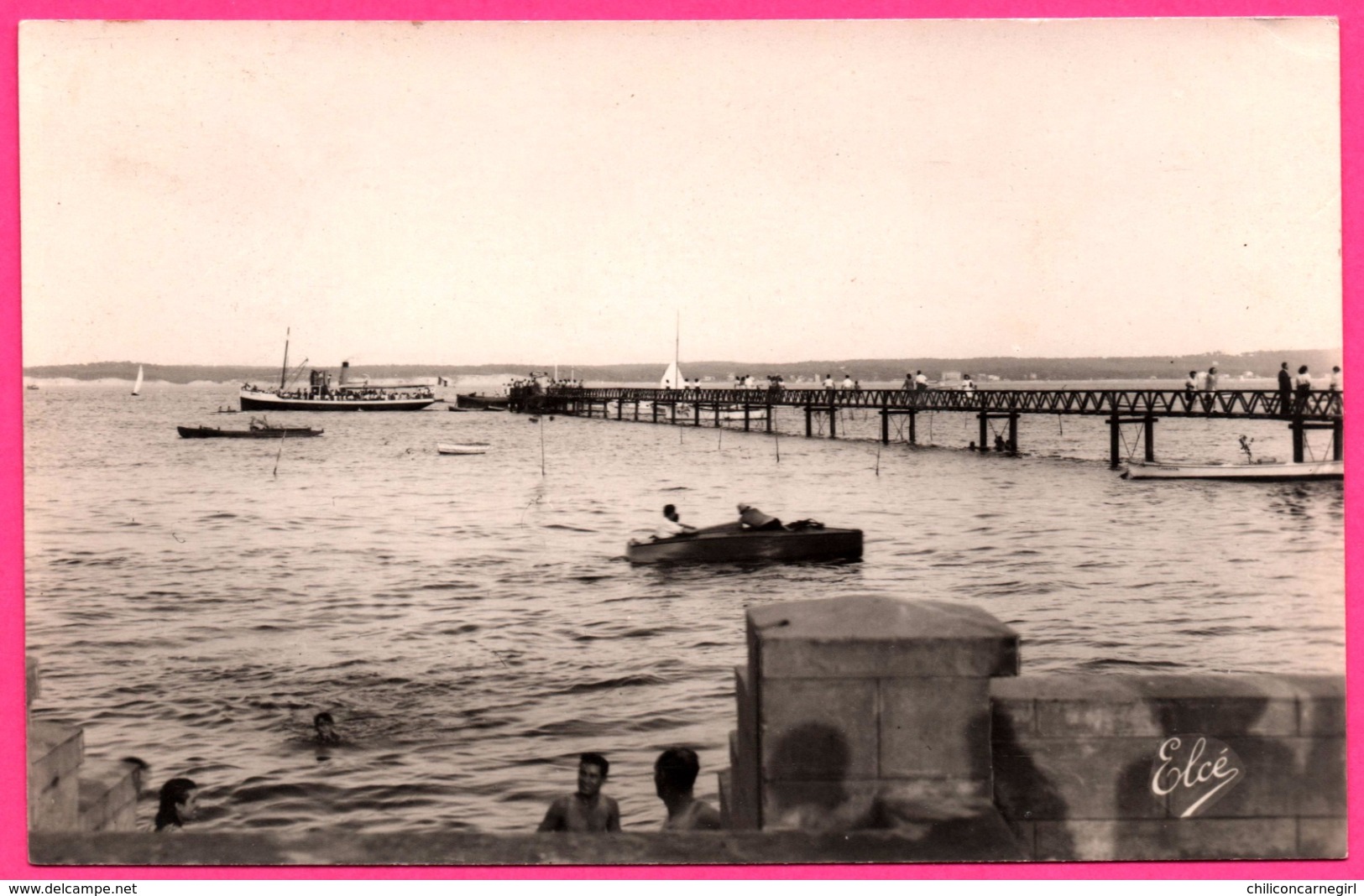 Cap Ferret - Le Départ Du Courrier Du Cap - Bâteau à Vapeur - Animée - Edit. L. CHATAGNEAU - Photo ELCE - Bordeaux