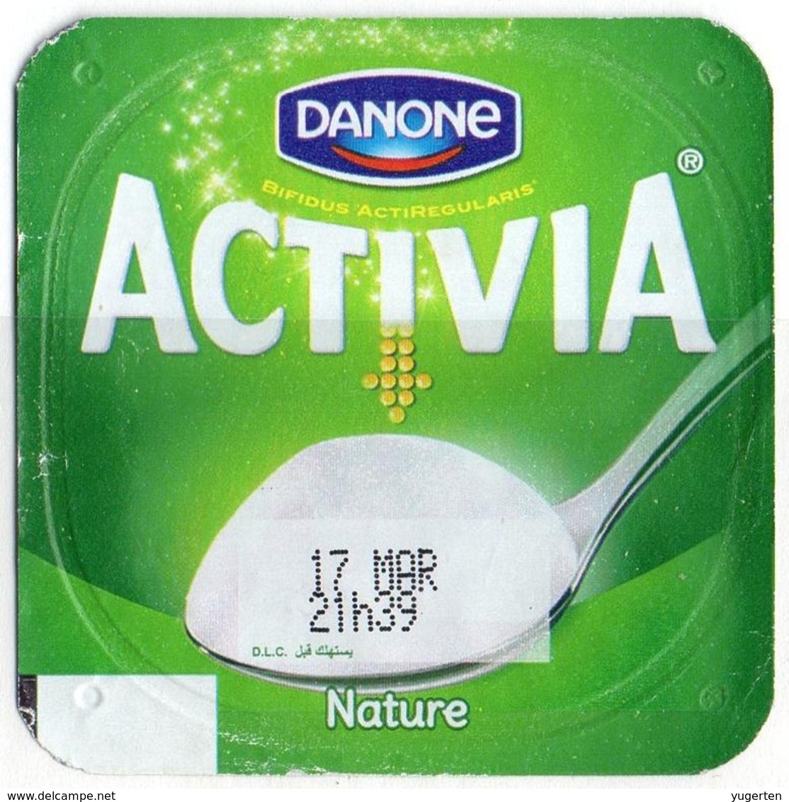 Opercule Cover Yaourt Yogurt " Danone " ACTIVIA Vanille Vanilla Honey Yoghurt Yoghourt Yahourt Yogourt - Koffiemelk-bekertjes