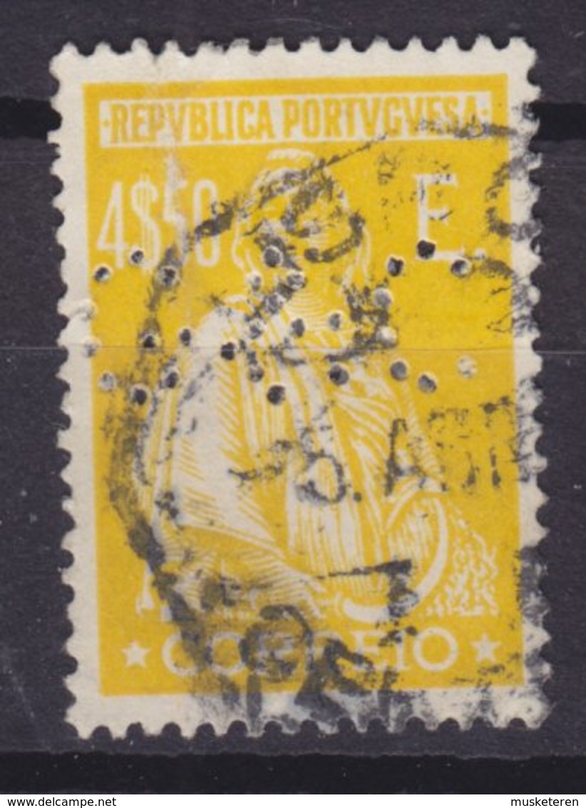 Portugal Perfin Perforé Lochung 'G&C' 1926 Mi. 427, 4.50 E. Ceres Ohne Steckerzeichen (2 Scans) - Used Stamps