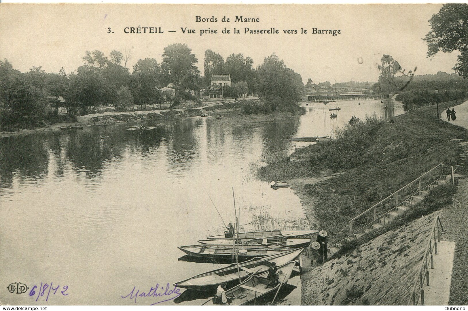 CPA -  CRETEIL - BORDS DE MARNE - VUE PRISE DE LA PASSERELLE VERS LE BARRAGE (ETAT PARFAIT) - Creteil