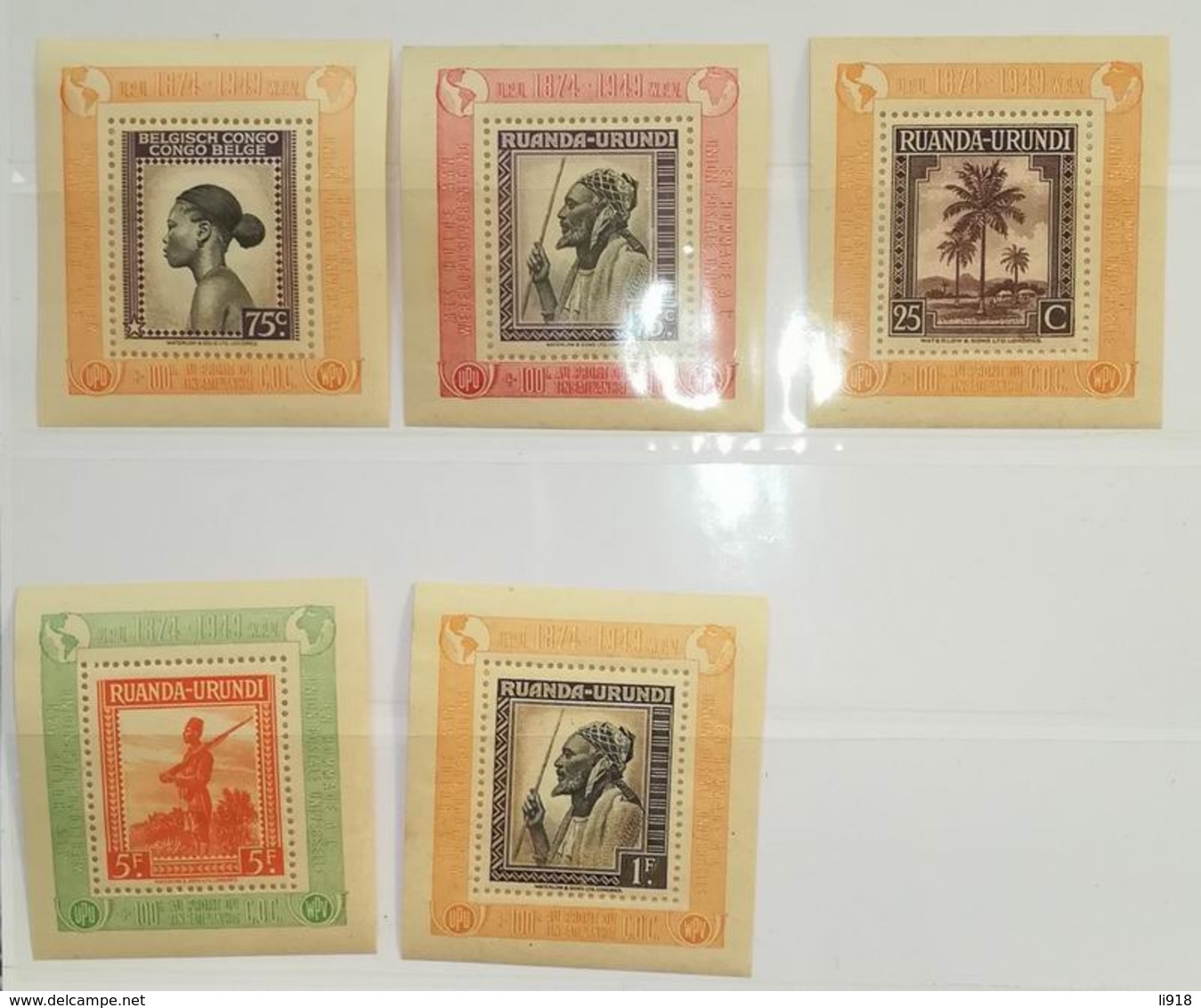 BELGIAN CONGO RUANDA URUNDI UPU 1949 12 Blocs MNH** - Blocchi