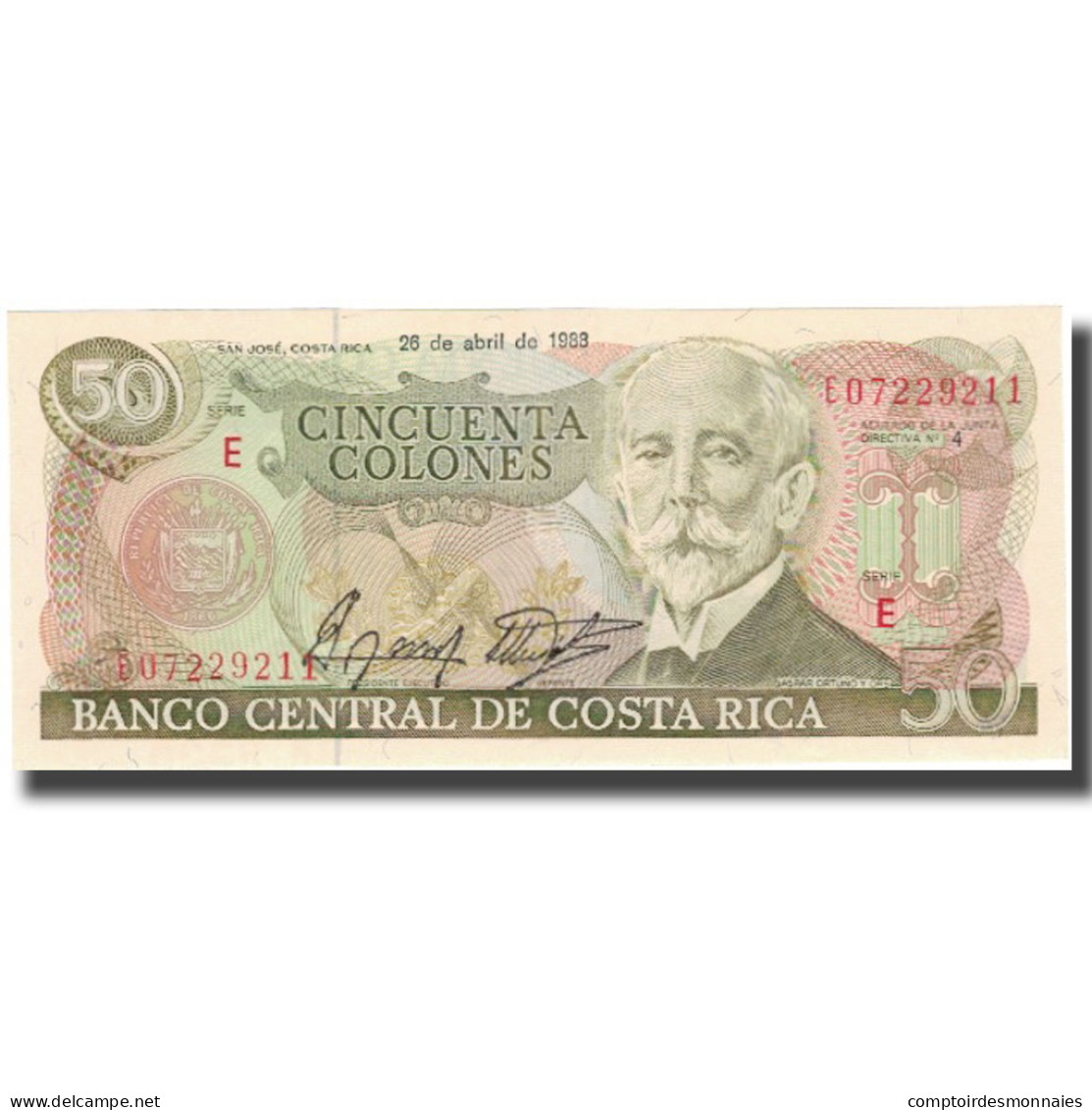 Billet, Costa Rica, 50 Colones, 1988-04-26, KM:253, NEUF - Costa Rica