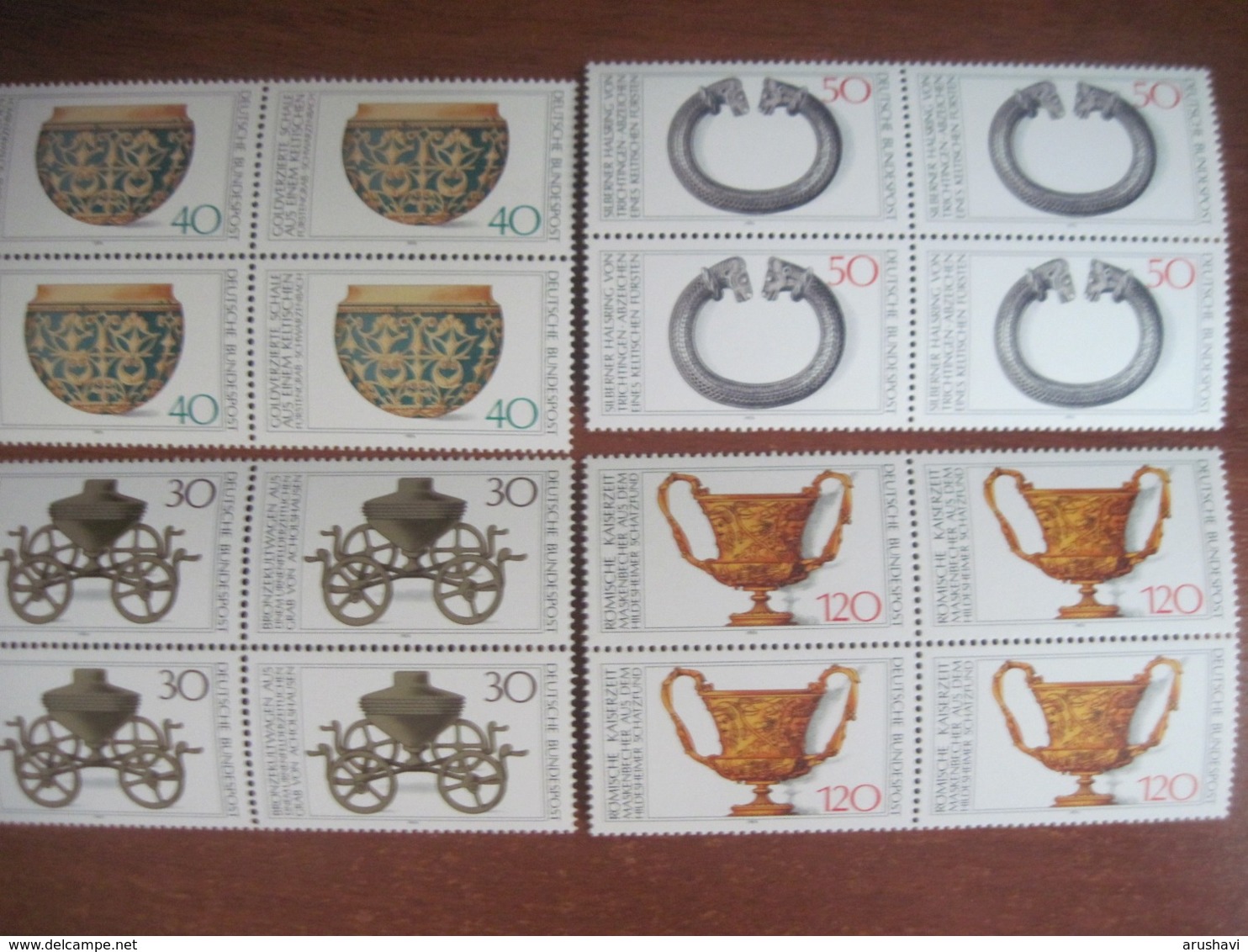 Germany 1976 Archeological Cultural Heritage Ancient Art Blocks 4 MNH - Unused Stamps