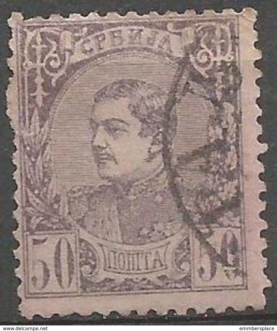 Serbia - 1880 King Milan 50pa Violet Brown Sc 31a - Serbia