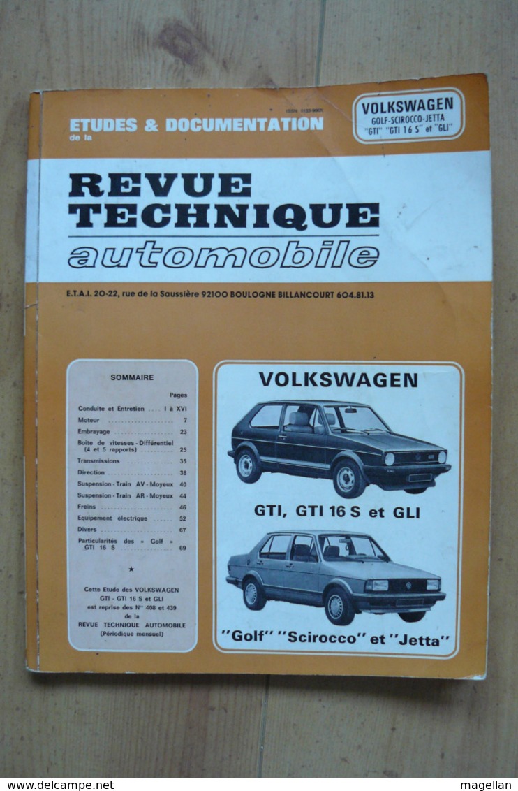 Revue Technique Automobile - Volkswagen Golf GTI - GTI 16S - GLI + Scirocco - Jetta - Auto