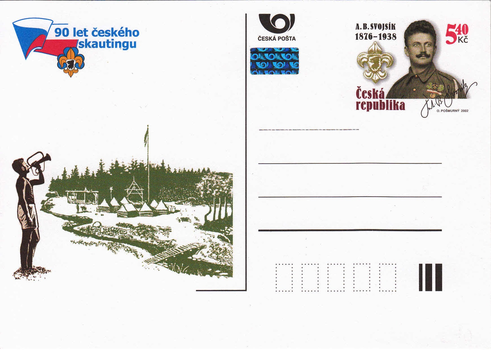 TCHEQUIE -  2002 - Entier Postal Neuf - 90 Ans De Scoutisme Tchèque - Cartes Postales