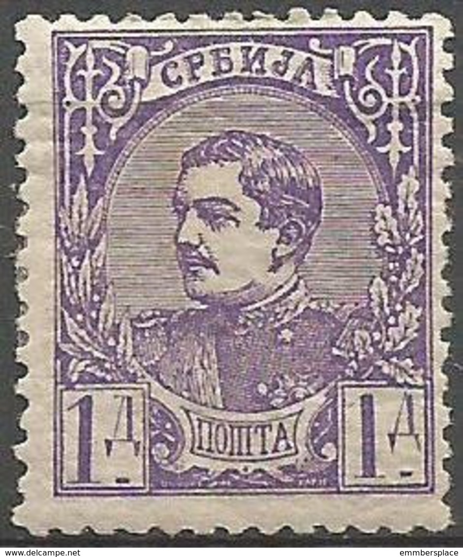 Serbia - 1880 King Milan 1d Dark Grey-violet MH  Sc 32 - Serbia