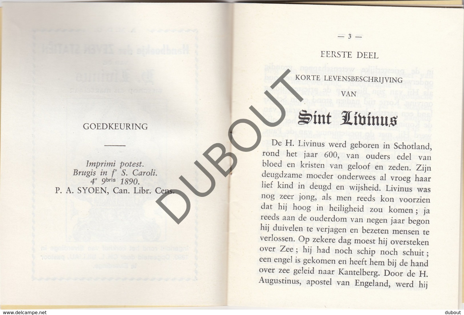 ELVERDINGE/Ieper Heilige Livinus Heruitgave Editie Van 1890 (R228) - Oud