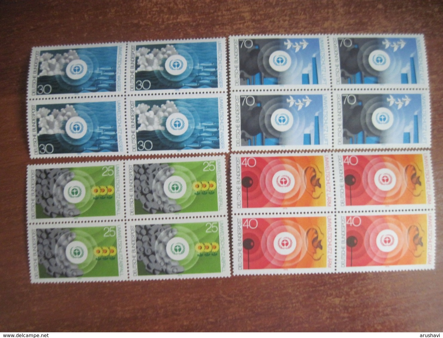 Germany 1973 Nature Protection Umweltschutz Blocks Of 4 MNH - Unused Stamps