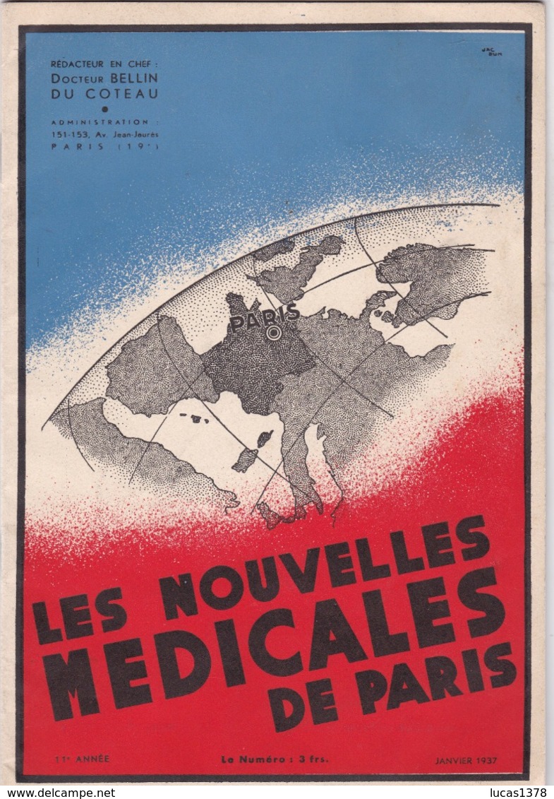 SANTE / MEDECINE / LES NOUVELLES MEDICALES DE PARIS 1937 / VOIR SOMMAIRE / RARE / TBE - Ciencia