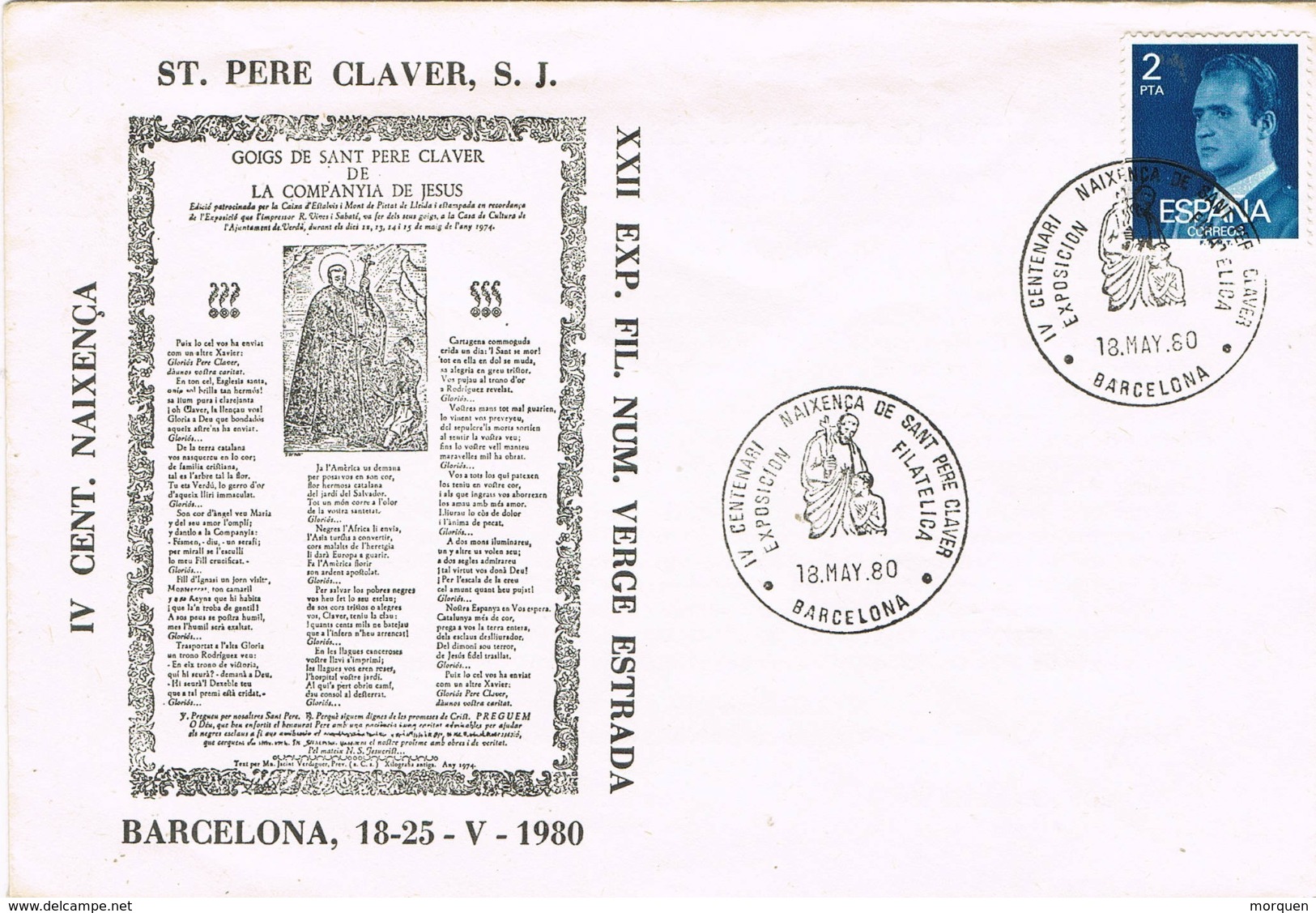 33972. Carta Exposicion BARCELONA 1980. Sant PERE CLAVER - Cartas & Documentos