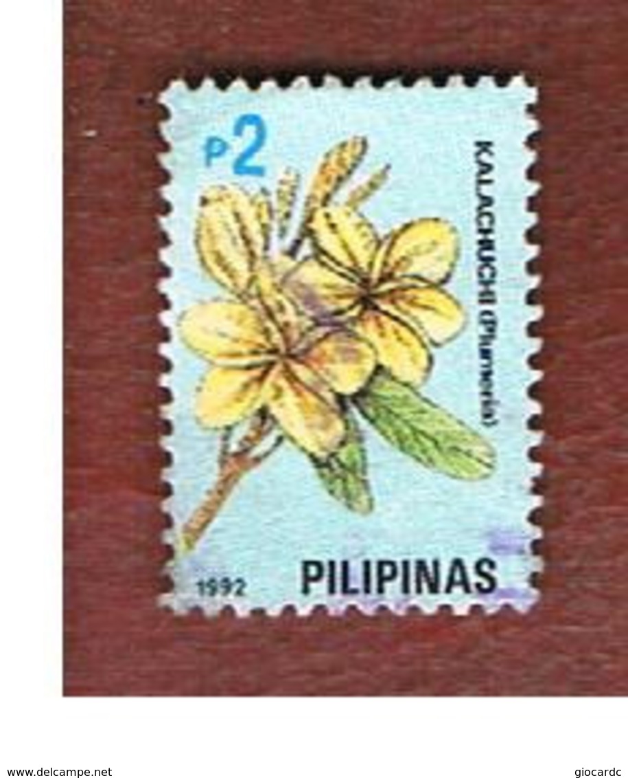 FILIPPINE (PHILIPPINES) - SG 2323 -  1992 FLOWERS: YELLOW PLUMERIA (DATED 1992) - USED ° - Filipinas