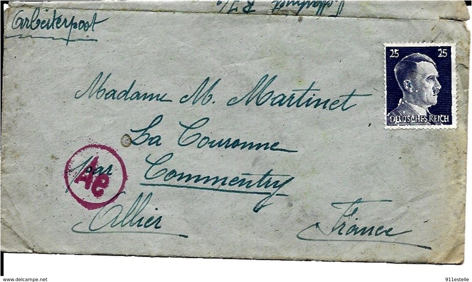 03 COMMENTRY - COURRRIER DE PRISONNIER ( TIMBRE NEUF ) - Covers & Documents