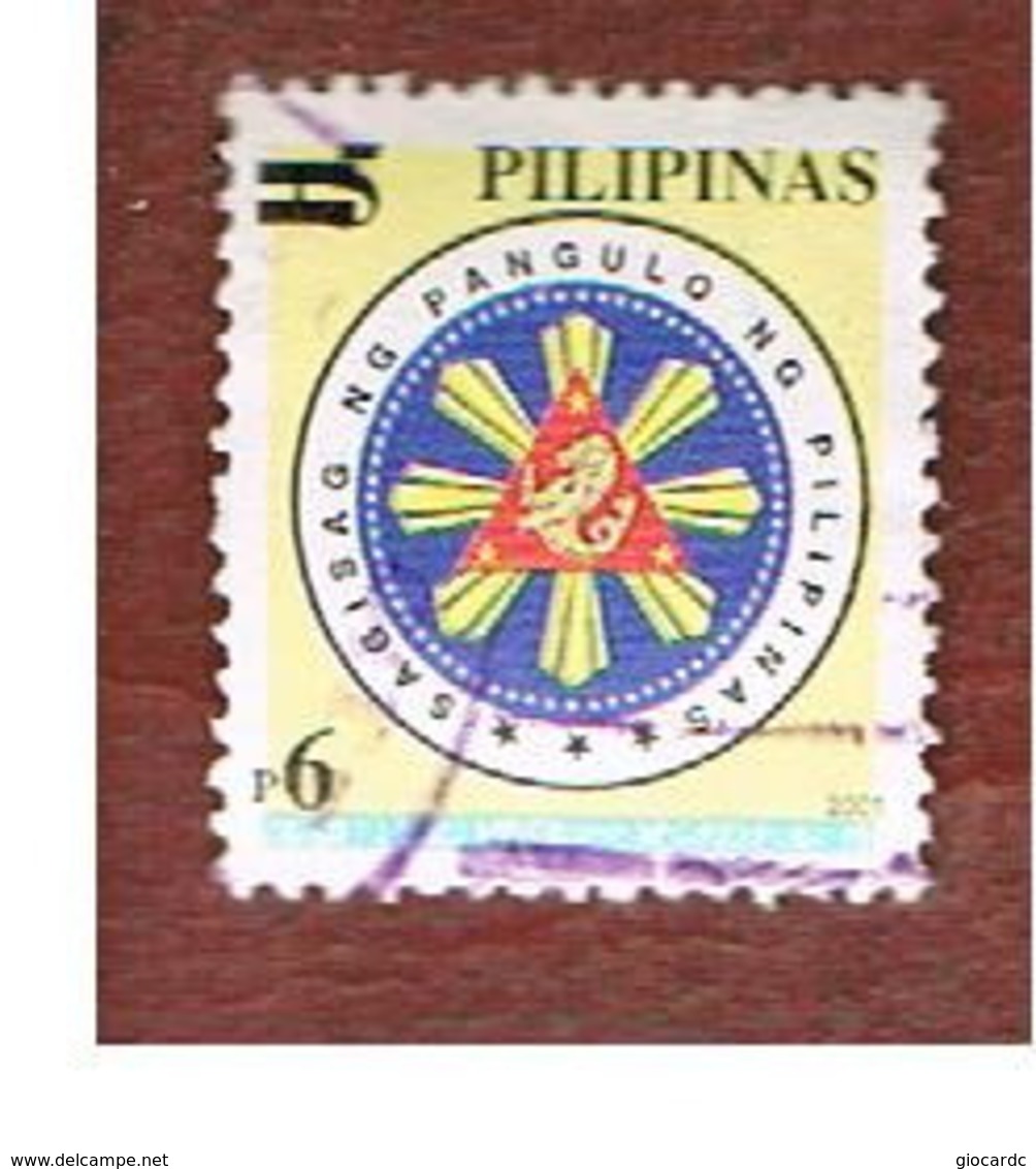 FILIPPINE (PHILIPPINES) - MI 3403  -  2003 PRESIDENTIAL SEALS (DATED 2001) OVERPRINTED 6     - USED ° - Filippine
