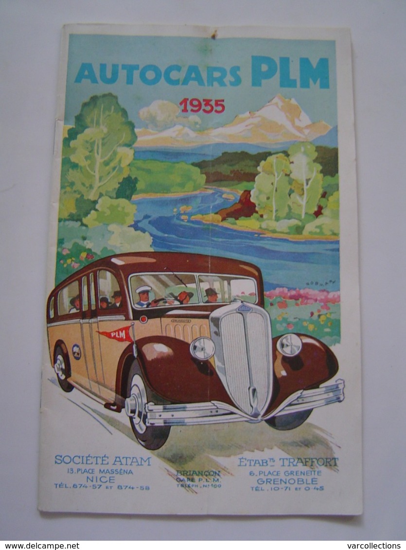 PUBLICITE 1935 : BROCHURE TOURISME PROVENCE - ALPES / AUTOCARS PLM ( TRAFFORT - GRENOBLE / ATAM - NICE ) - Dépliants Touristiques