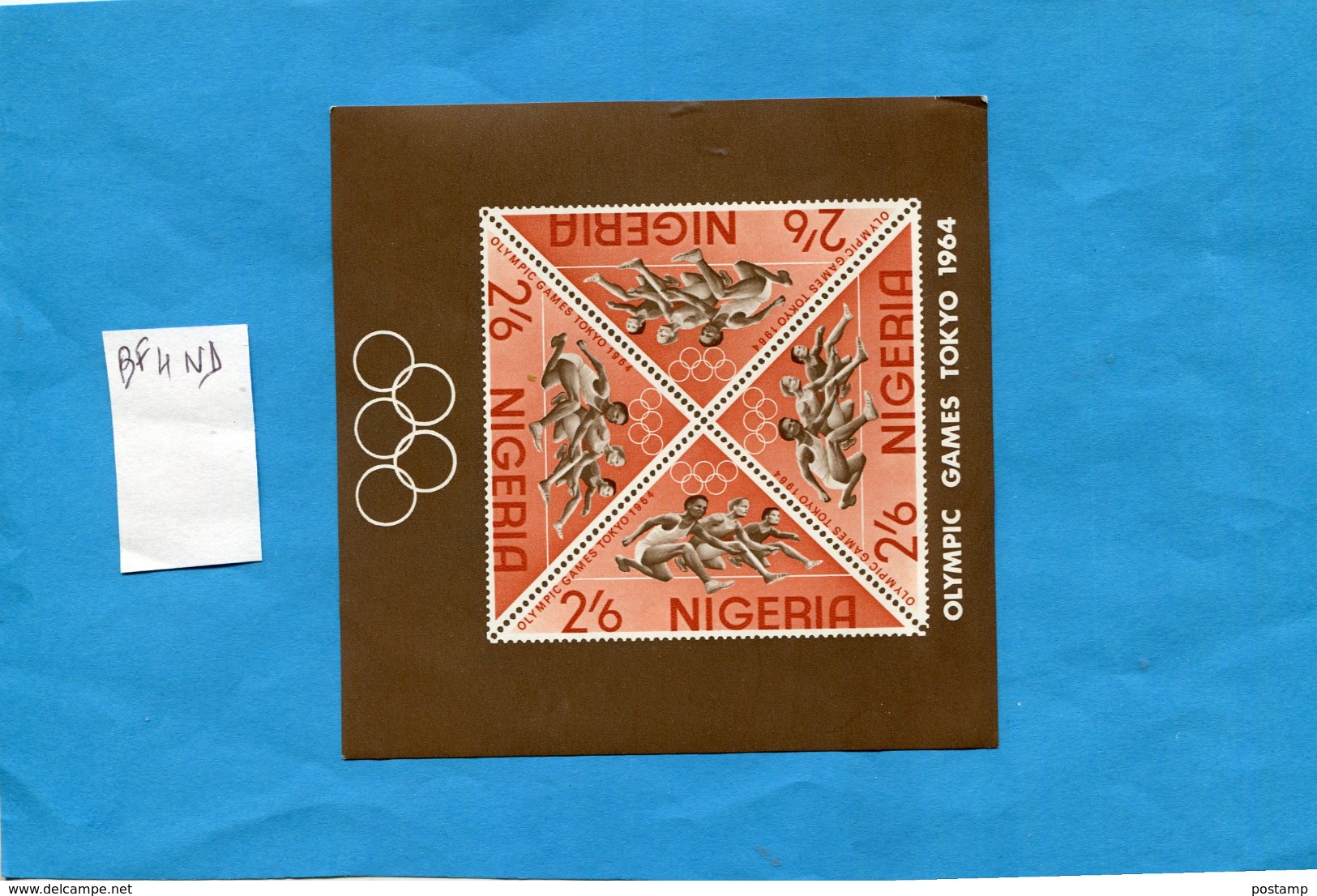 NIGERIA-Bloc Feuillet N° 4-Olympics Game Tokyo-1964 NON DENTELE  Neuf Sans Ch - Nigeria (1961-...)