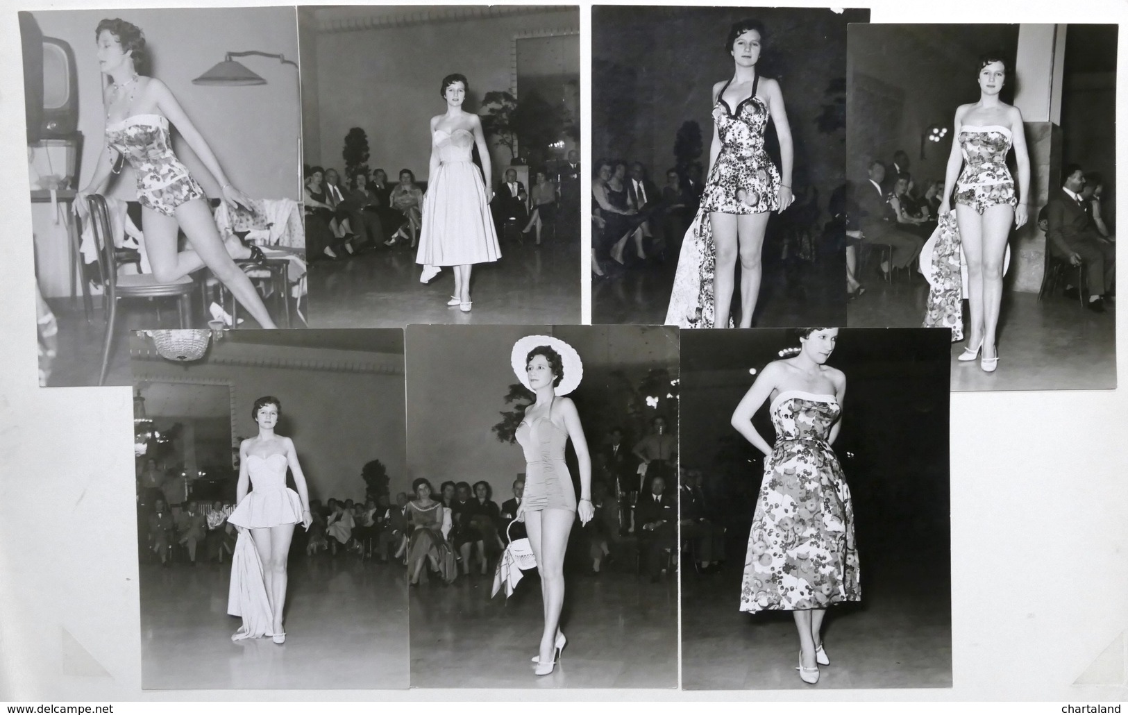 Lotto 7 Fotografie Sfilata Di Moda - Costumi Da Bagno - Anni '60 - Altri & Non Classificati