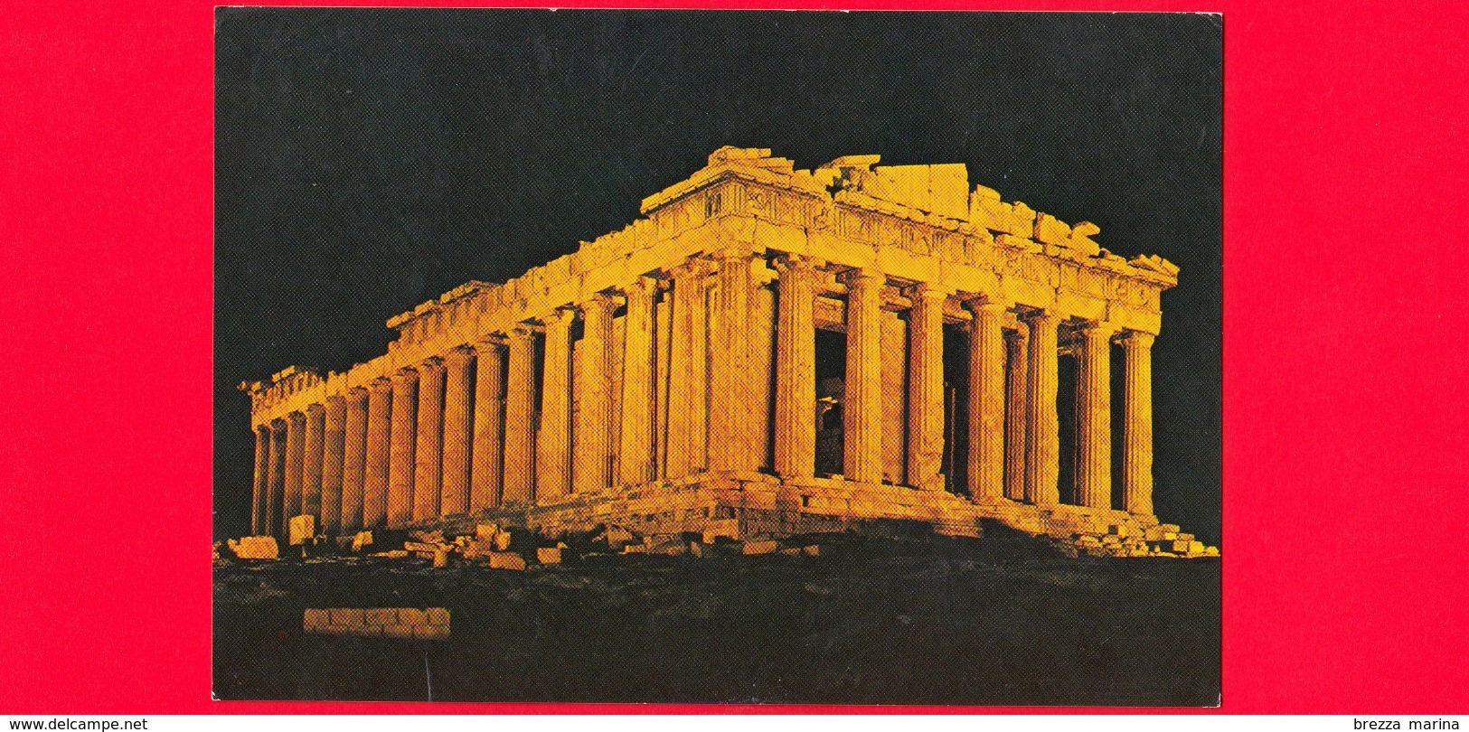 GRECIA - Cartolina Viaggiata Nel 1983 - ATENE - L'Acropoli Di Notte - Grecia