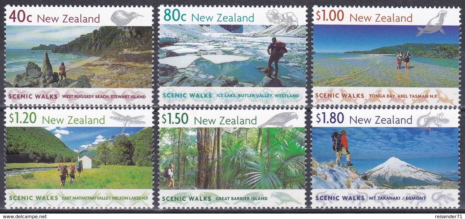 Neuseeland New Zealand 1999 Landschaften Landscapes Wandern Hiking Scenic Walks Strände Taranaki, Mi. 1787-2 ** - Ungebraucht