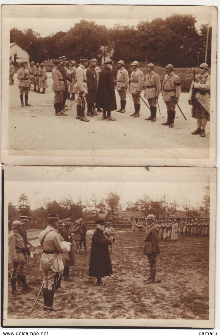 4 Photos Guerre 1914 1918 POINCARRE Visitant Les Troupes - 1914-18