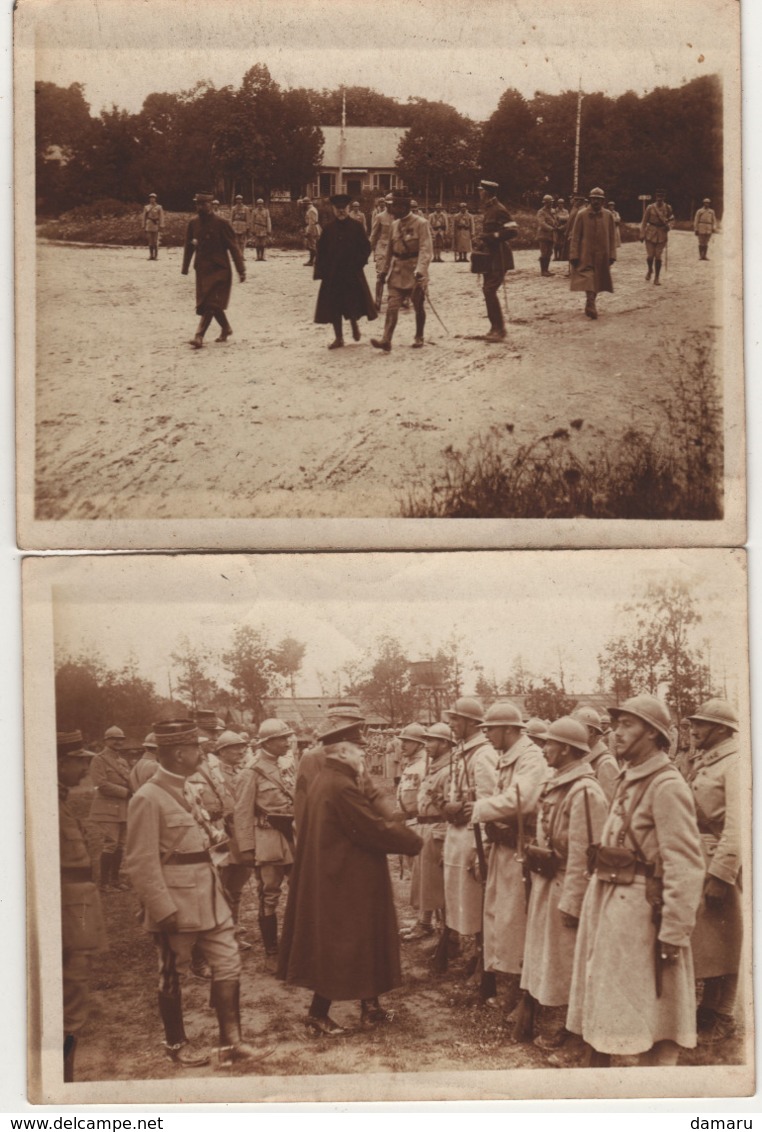 4 Photos Guerre 1914 1918 POINCARRE Visitant Les Troupes - 1914-18