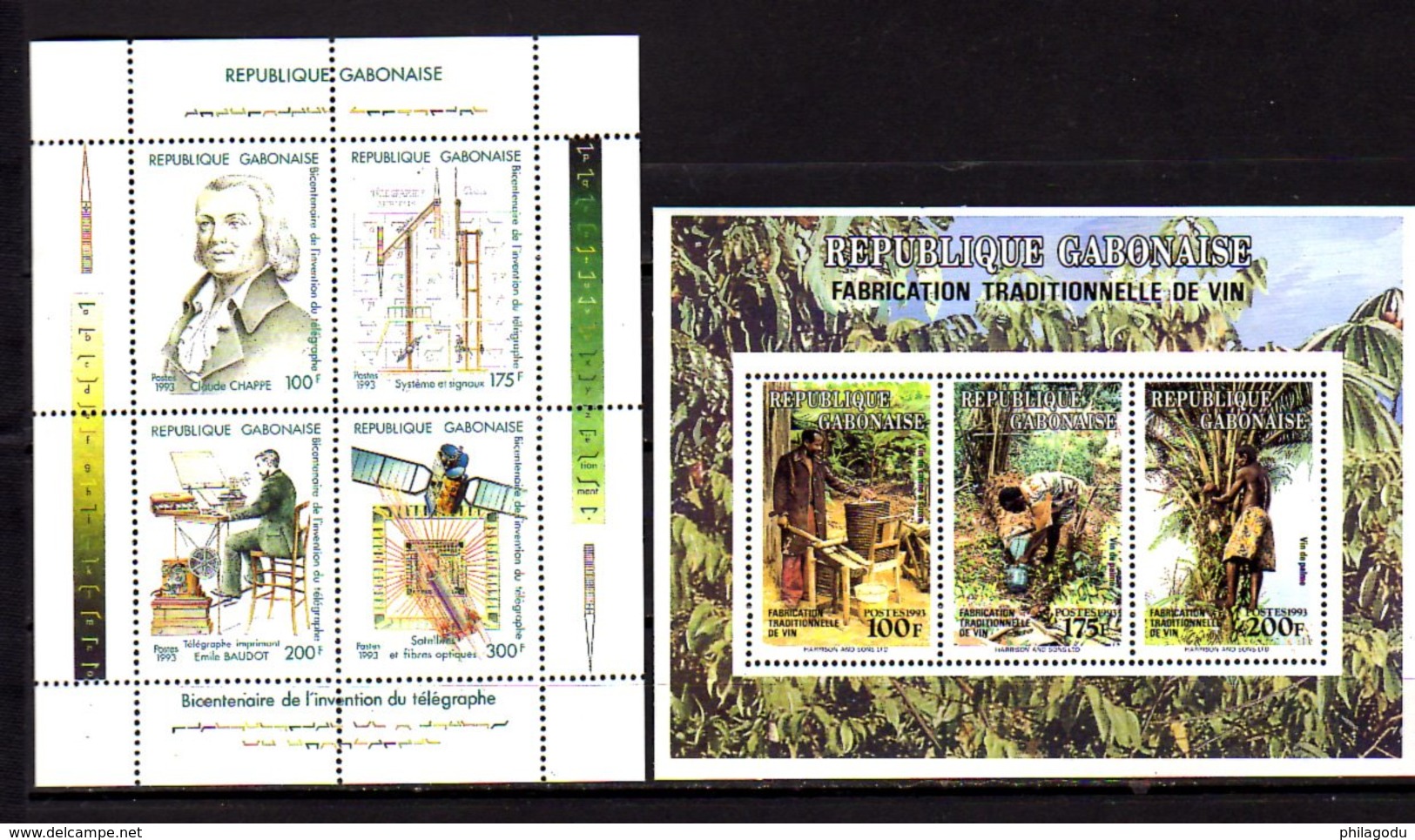 Gabon 1987-94, Poissons, Coquillages, Artisanat, Télégraphe, Etc, Entre 612 Et 782** + BF**, Cote 96 €, - Gabon (1960-...)