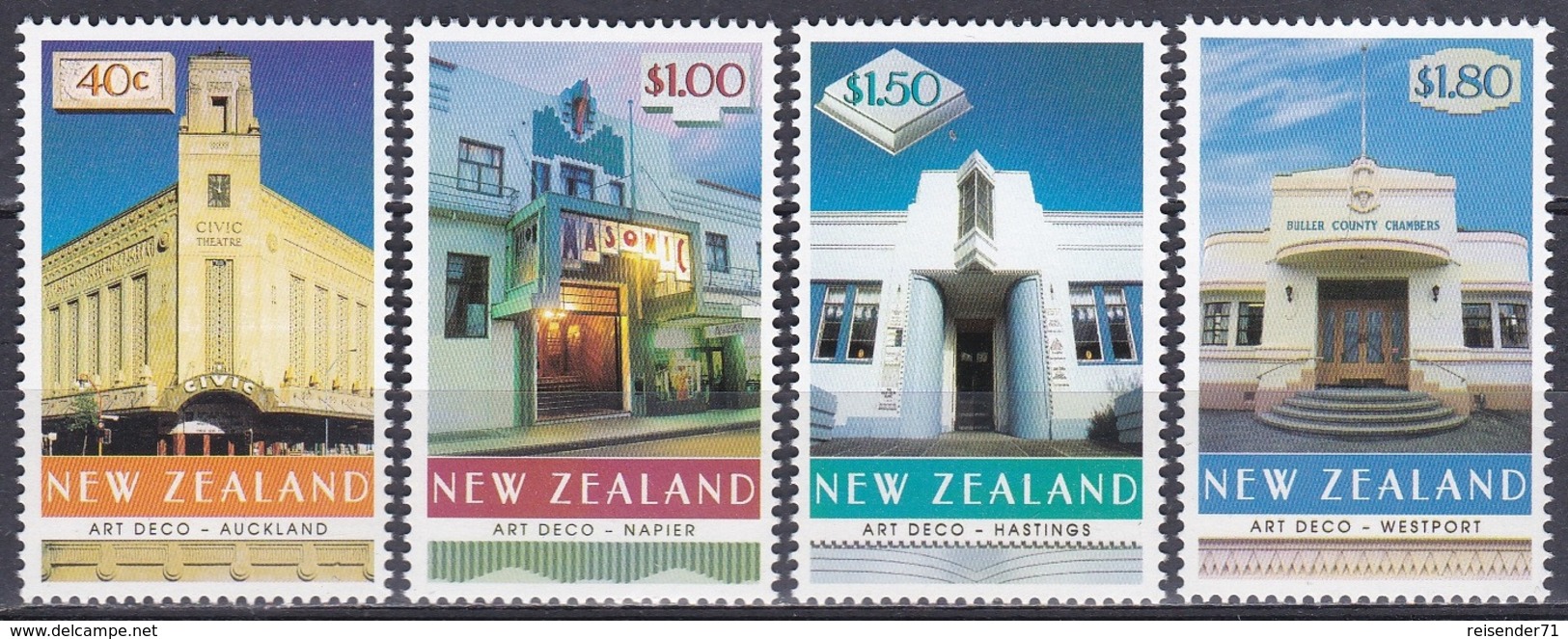 Neuseeland New Zealand 1999 Kunst Arts Architektur Architecture Bauwerke Buildings Art-Deco Theater Hotel, Mi. 1747-0 ** - Nuovi