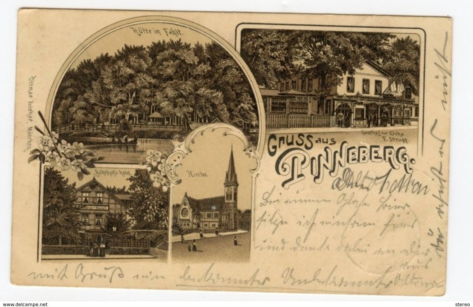 Pinneberg Postcard Germany Litho Gruss 1898 - Pinneberg