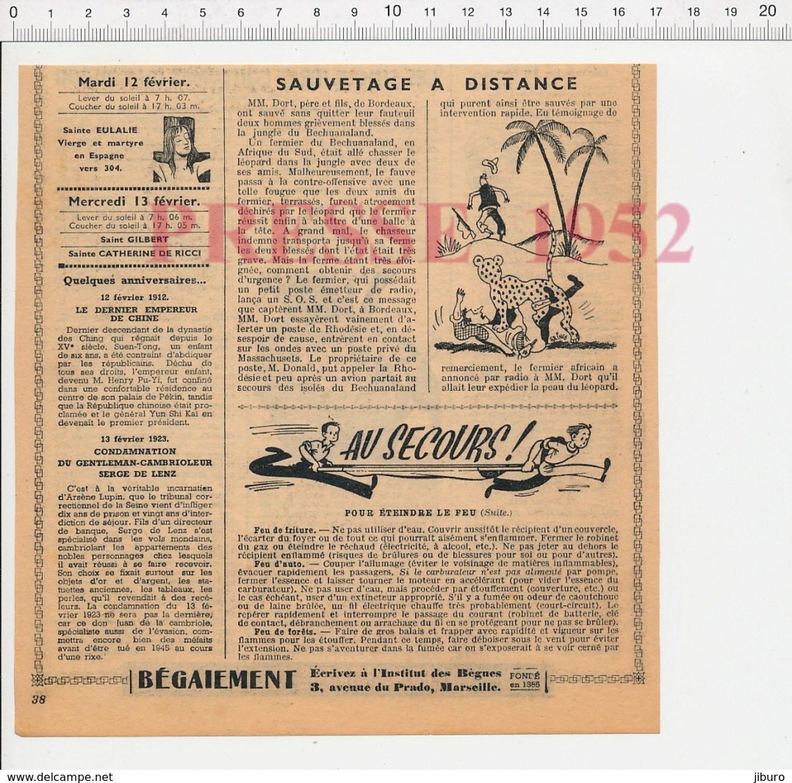 4 Scans Presse 1952 Oiseau Coucou Nid Ornithologie Monsieur Dort Bordeaux Chasse Léopard Rhodésie Bechuanaland 226CH12 - Non Classés