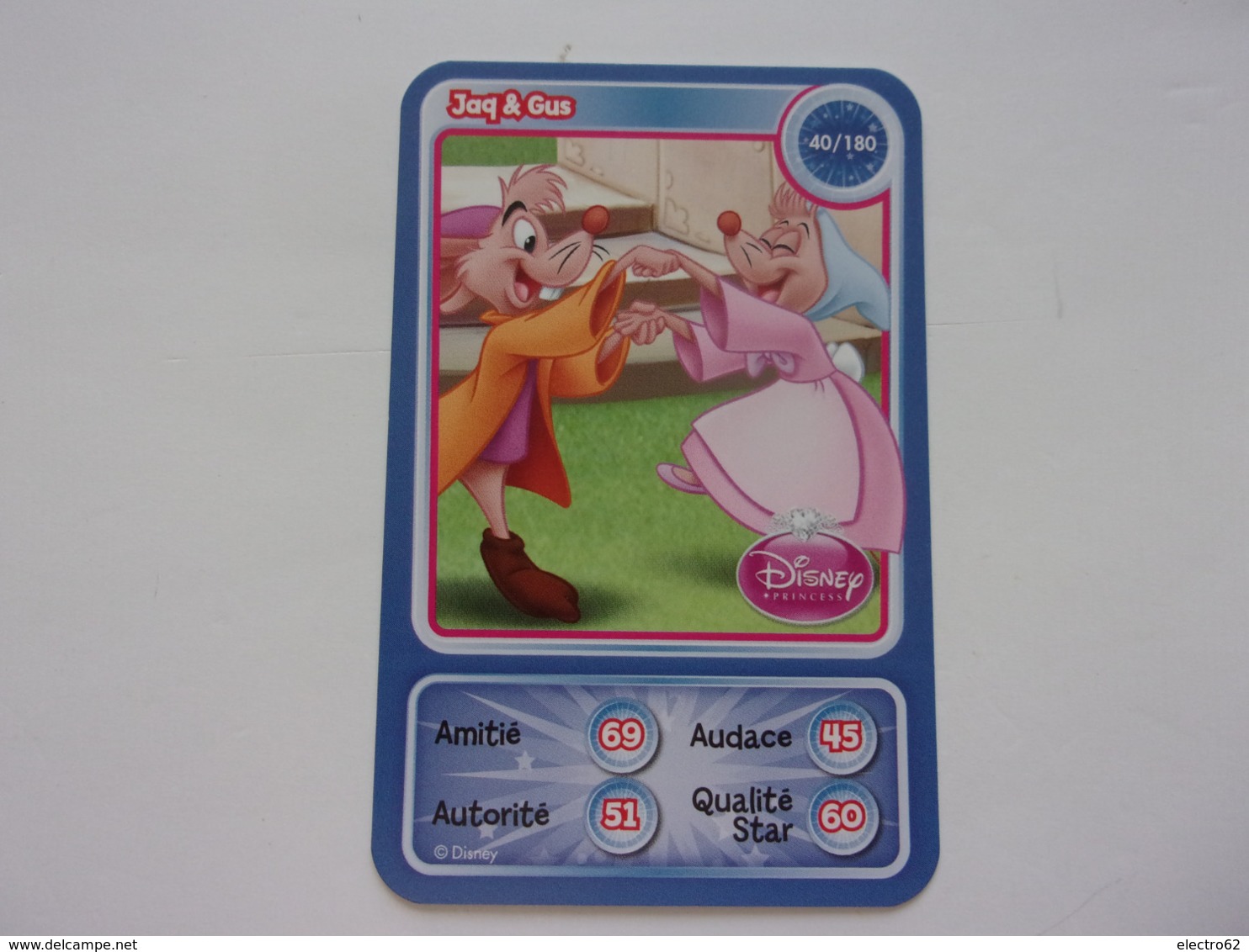 Carte Disney AUCHAN  Jaq & Gus Princesse - Autres & Non Classés