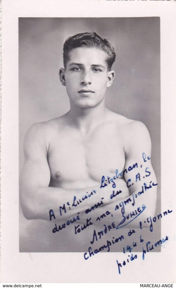 BOXE ,photo De ANDRE SURIER Dédicacée,en 1946 - Sports