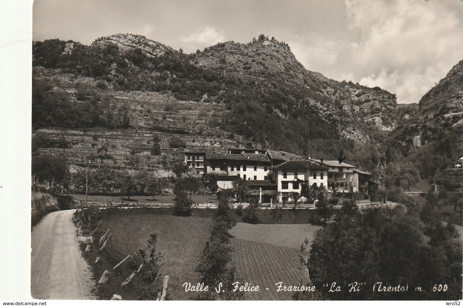 VAL DI GRESTA VALLE S FELICE FRAZIONE "LA RI" VEDUTA PANORAMICA ANNO 1957? VIAGG - Trento