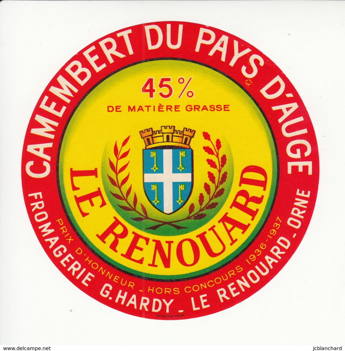 Etiquette De Fromage Camembert - Hardy - Renouard - Orne. - Fromage
