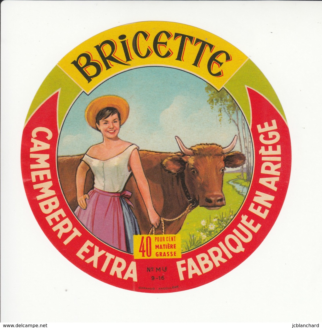 Etiquette De Fromage Camembert - Bricette - Ariège. - Fromage