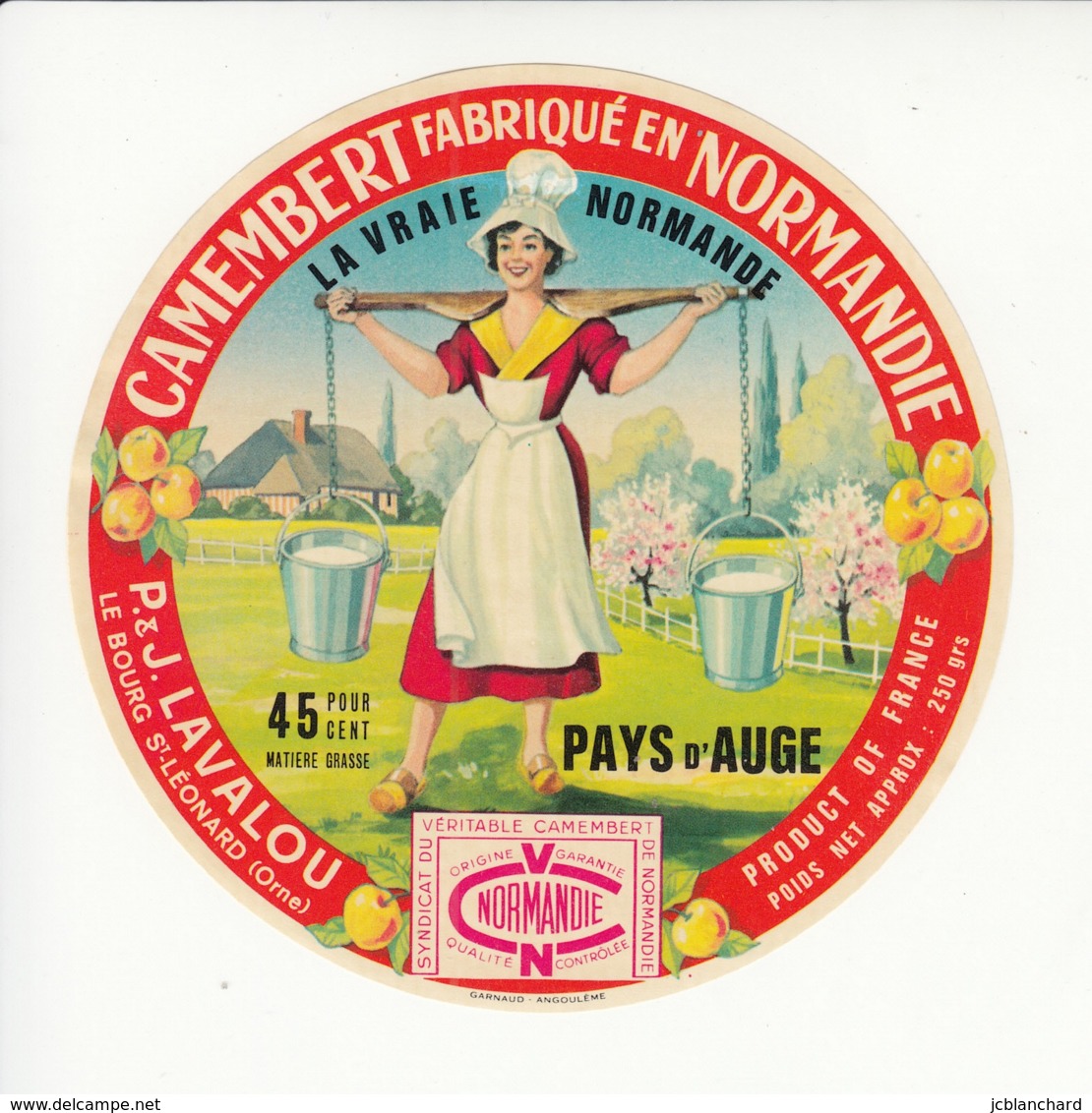 Etiquette De Fromage Camembert - Lavalou - Le Bourg St Léonard - Orne. - Fromage