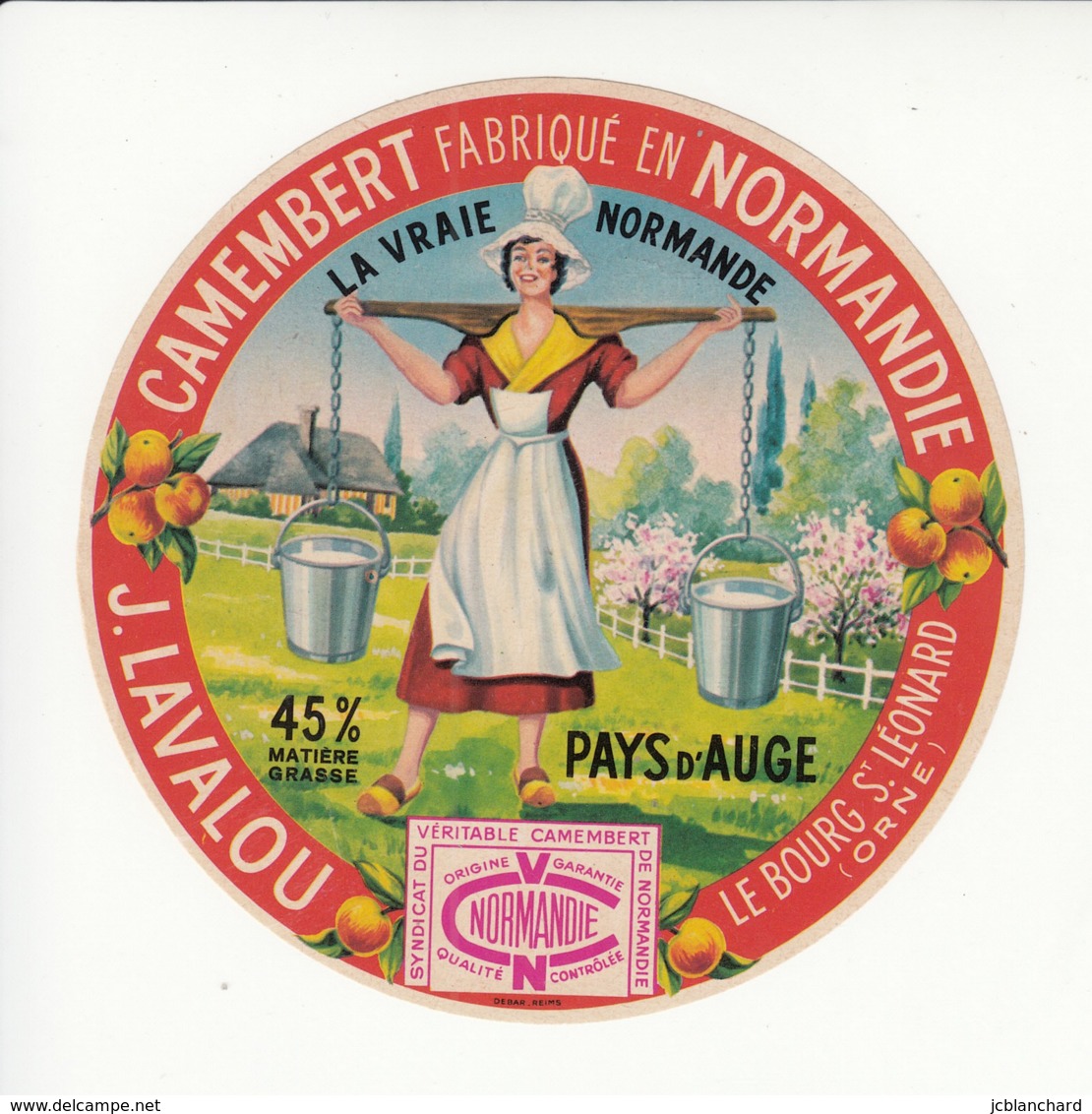 Etiquette De Fromage Camembert - Lavalou - Le Bourg St Léonard - Orne. - Fromage